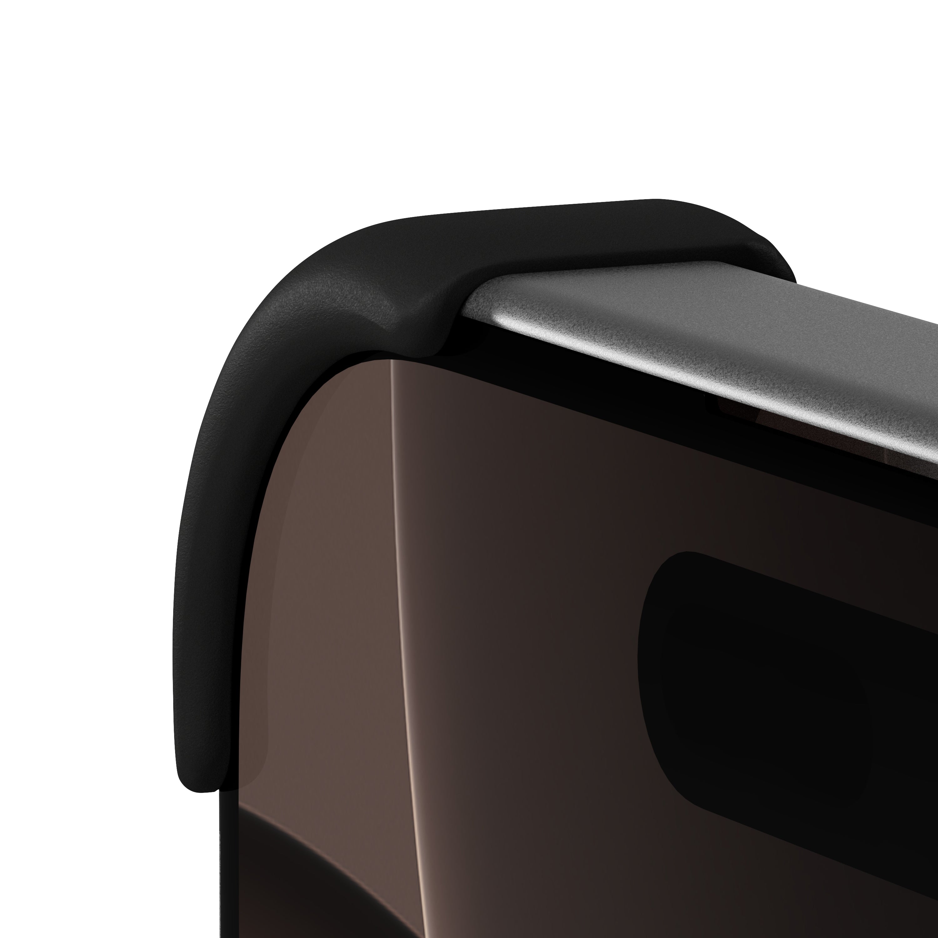 EKE minimalistische iPhone 16 Pro und iPhone 16 Pro Max Hülle in Schwarz mit Eckenschutz, linke Seitenansicht