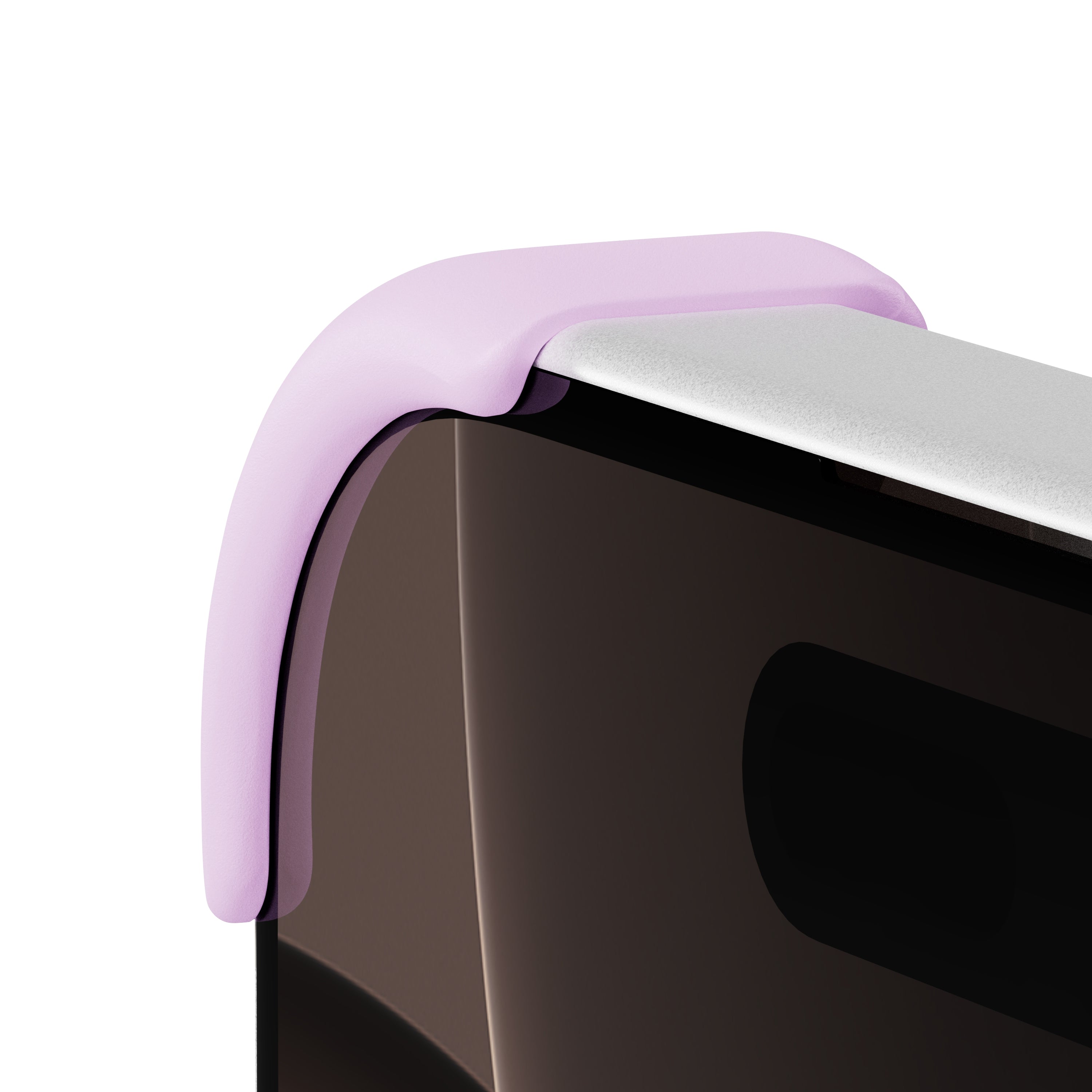 EKE minimalistische iPhone 16 Pro und iPhone 16 Pro Max Hülle in Lavendel mit Eckenschutz, Detailansicht der Kamera Linse