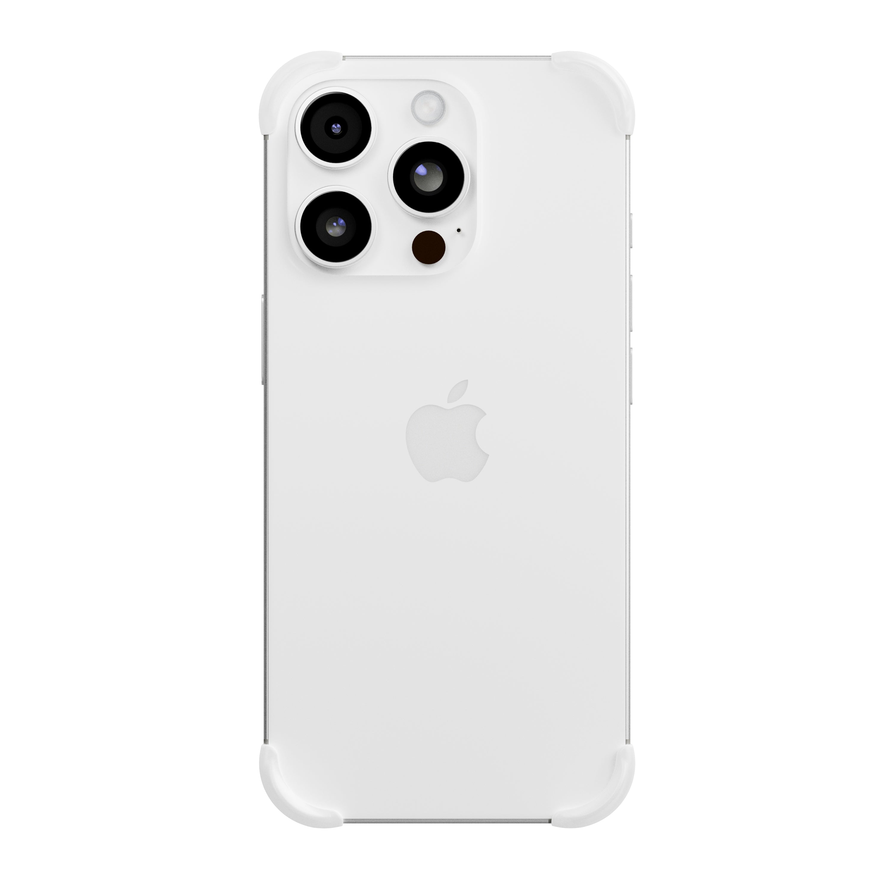 EKE minimalistische iPhone 16 Pro und iPhone 16 Pro Max Hülle in Weiß mit Eckenschutz, Rückansicht