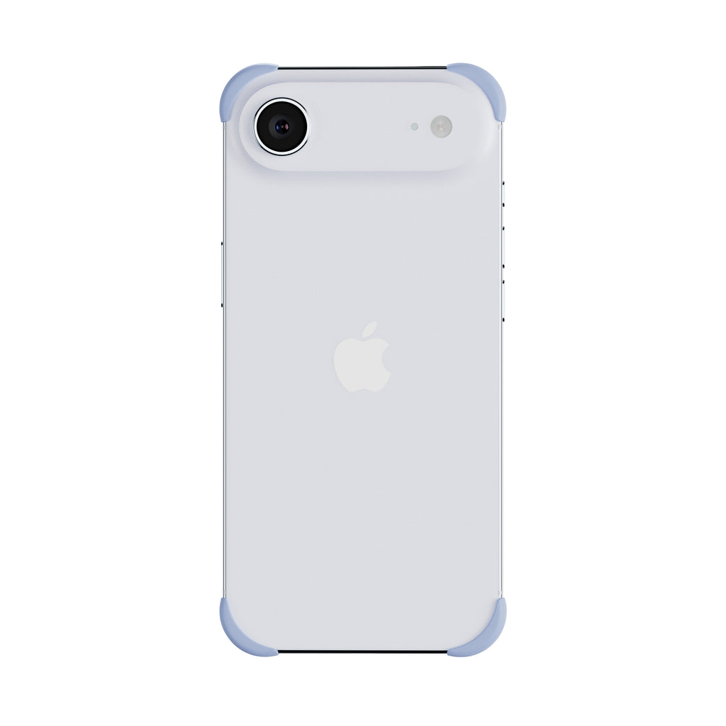 EKE minimalistische iPhone 17 Air Hülle in Blau mit Eckenschutz, vollständige Rückansicht