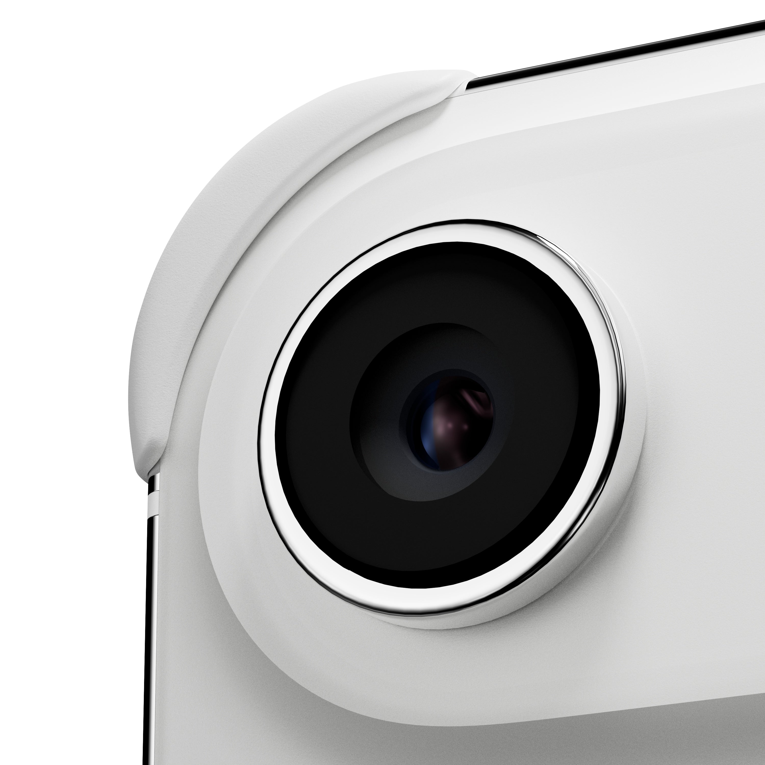 EKE minimalistische iPhone 17 Air Hülle in Weiß mit Eckenschutz, Detailansicht der Kamera Linse