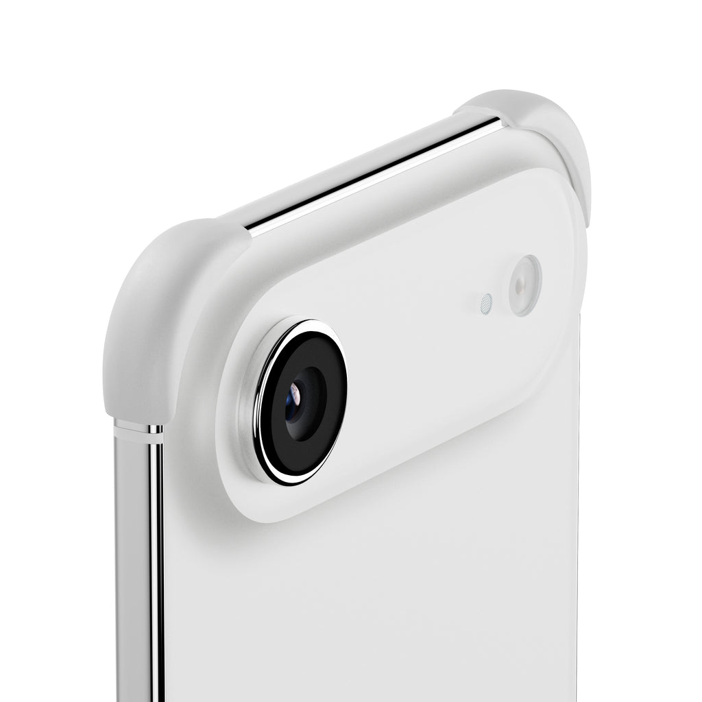 EKE minimalistische iPhone 17 Air Hülle in Weiß mit Eckenschutz, Rückansicht