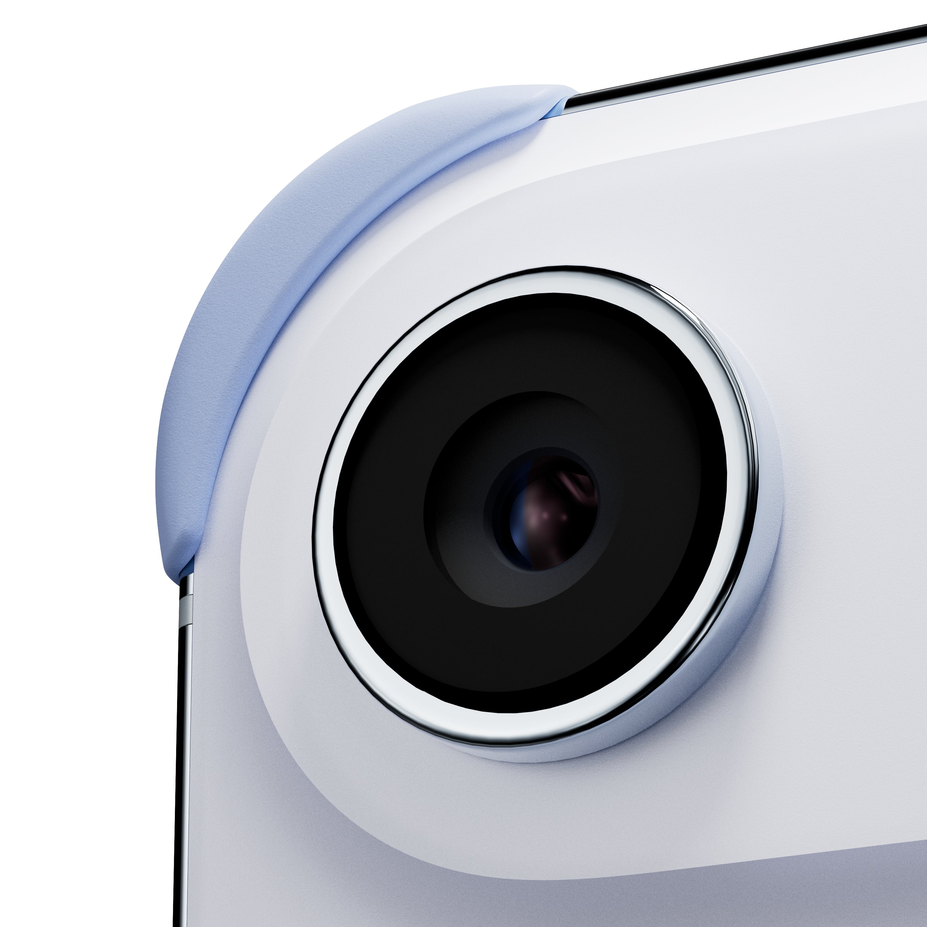 EKE minimalistische iPhone 17 Air Hülle in Blau mit Eckenschutz, Detailansicht der Kamera Linse