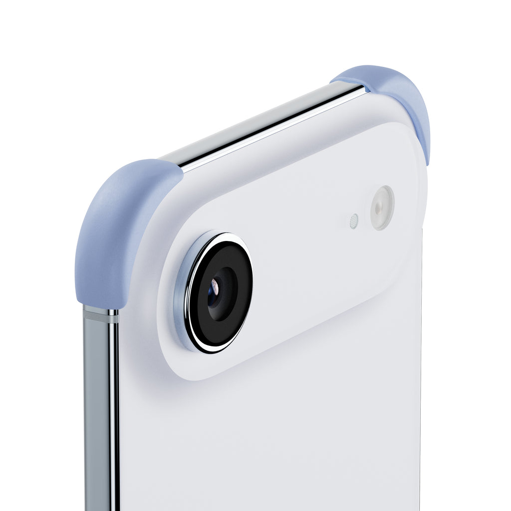 EKE minimalistische iPhone 17 Air Hülle in Blau mit Eckenschutz, Rückansicht