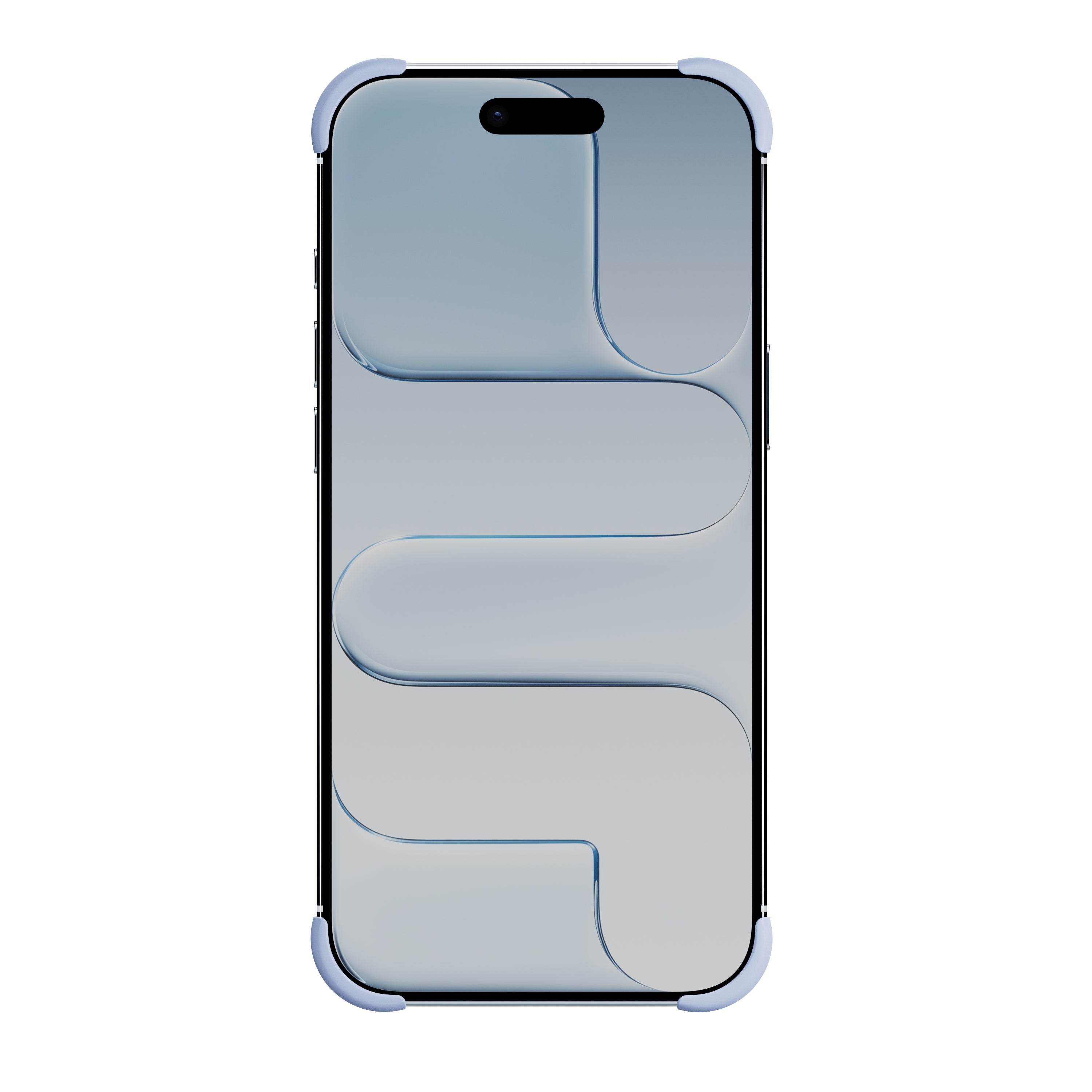 EKE minimalistische iPhone 17 Air Hülle in Blau mit Eckenschutz, Frontansicht