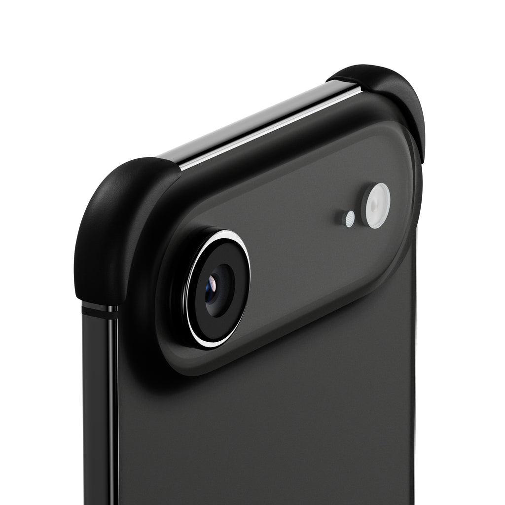 EKE minimalistische iPhone 17 Air Hülle in Schwarz mit Eckenschutz, Rückansicht