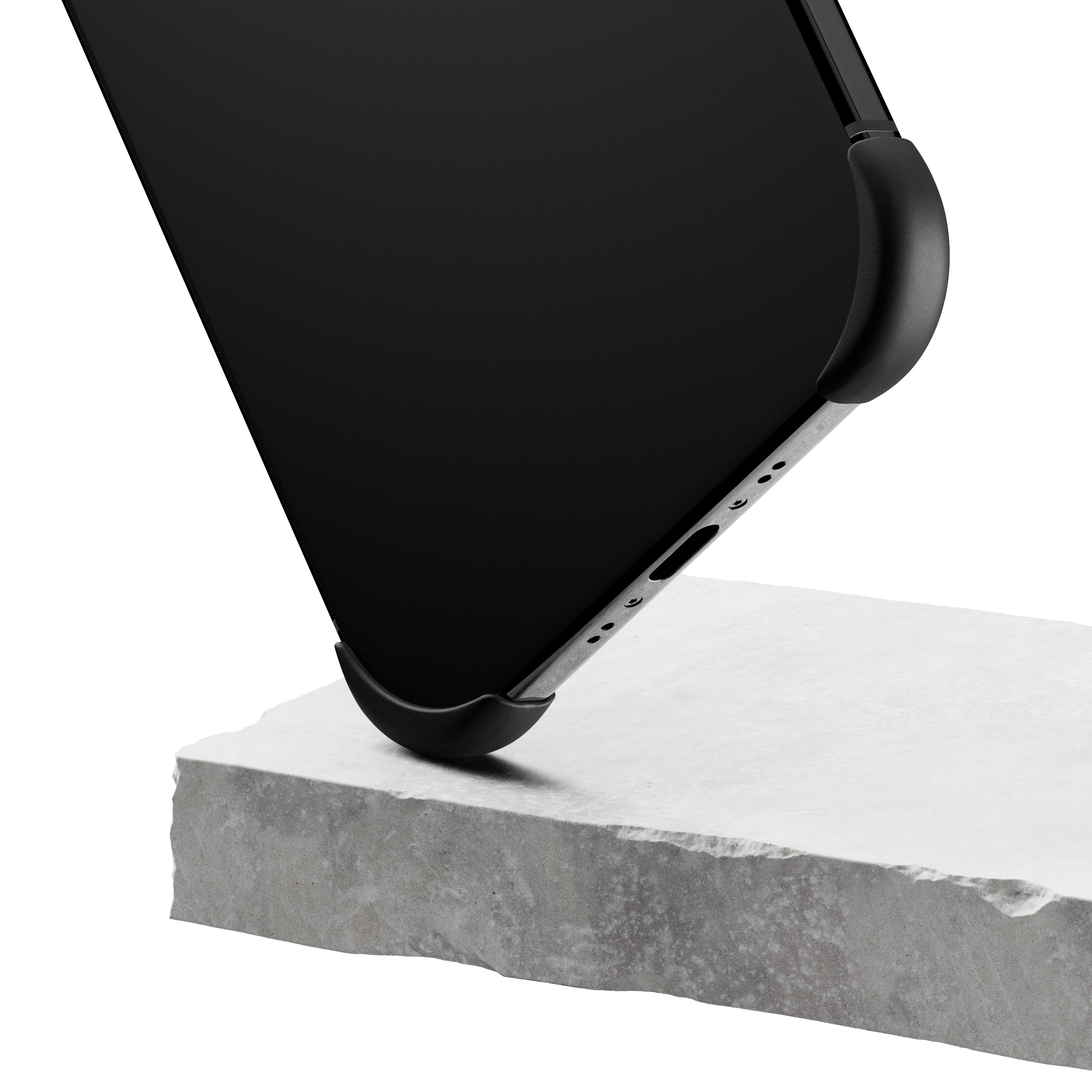 EKE minimalistische iPhone 17 Air Hülle in Schwarz mit Eckenschutz, Unteransicht
