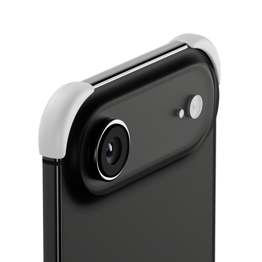 EKE ECKE minimalistische iPhone 17 Air Hülle in Weiß mit Eckenschutz, Rückansicht