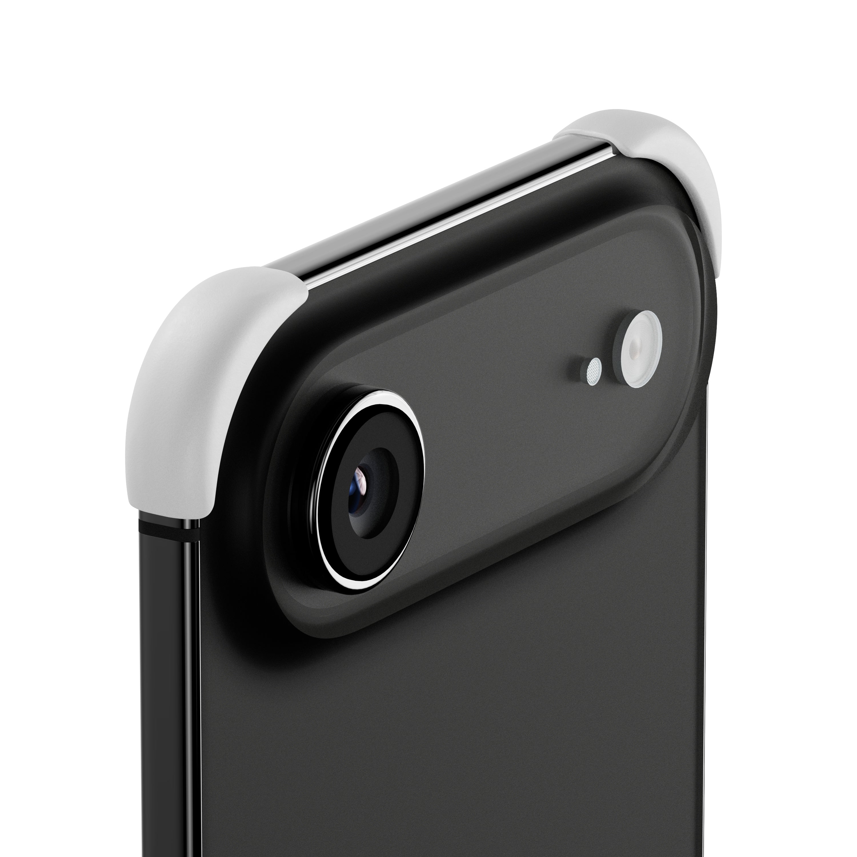 EKE ECKE minimalistische iPhone 17 Air Hülle in Weiß mit Eckenschutz, Rückansicht