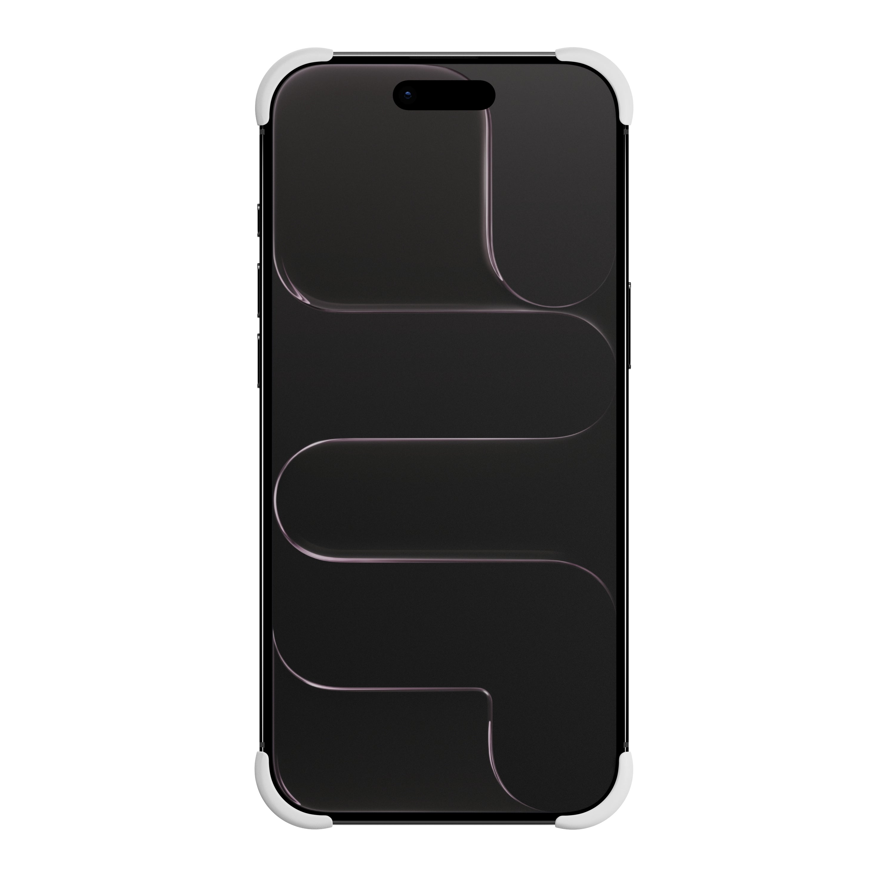 EKE ECKE minimalistische iPhone 17 Air Hülle in Weiß mit Eckenschutz, Frontansicht
