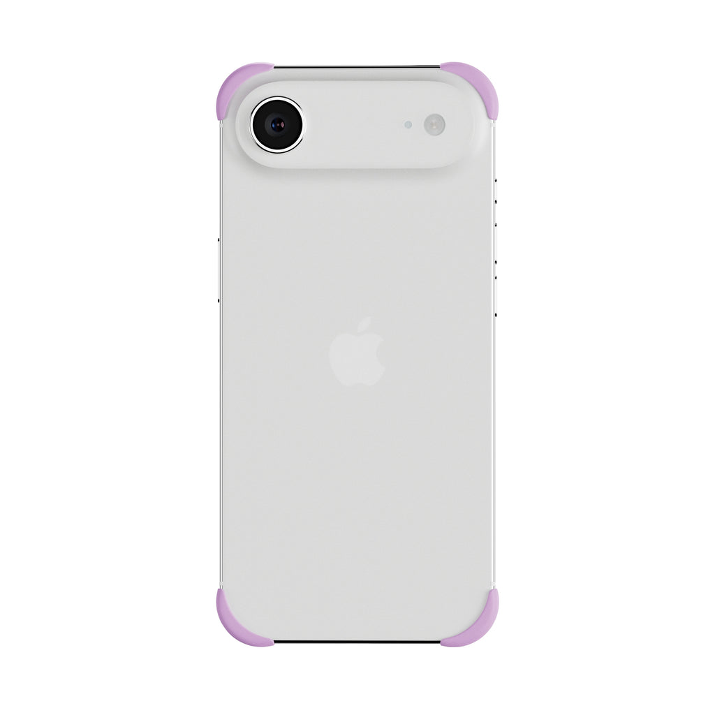 EKE minimalistische iPhone 17 Air Hülle in Lavendel mit Eckenschutz, vollständige Rückansicht