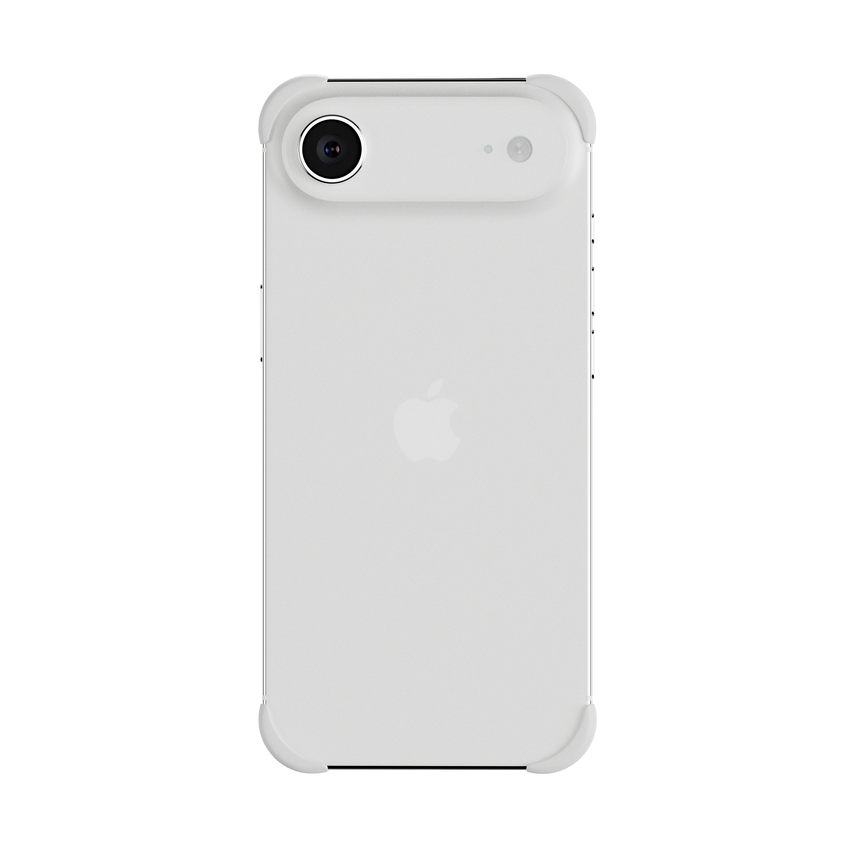 EKE minimalistische iPhone 17 Air Hülle in Weiß mit Eckenschutz, vollständige Rückansicht