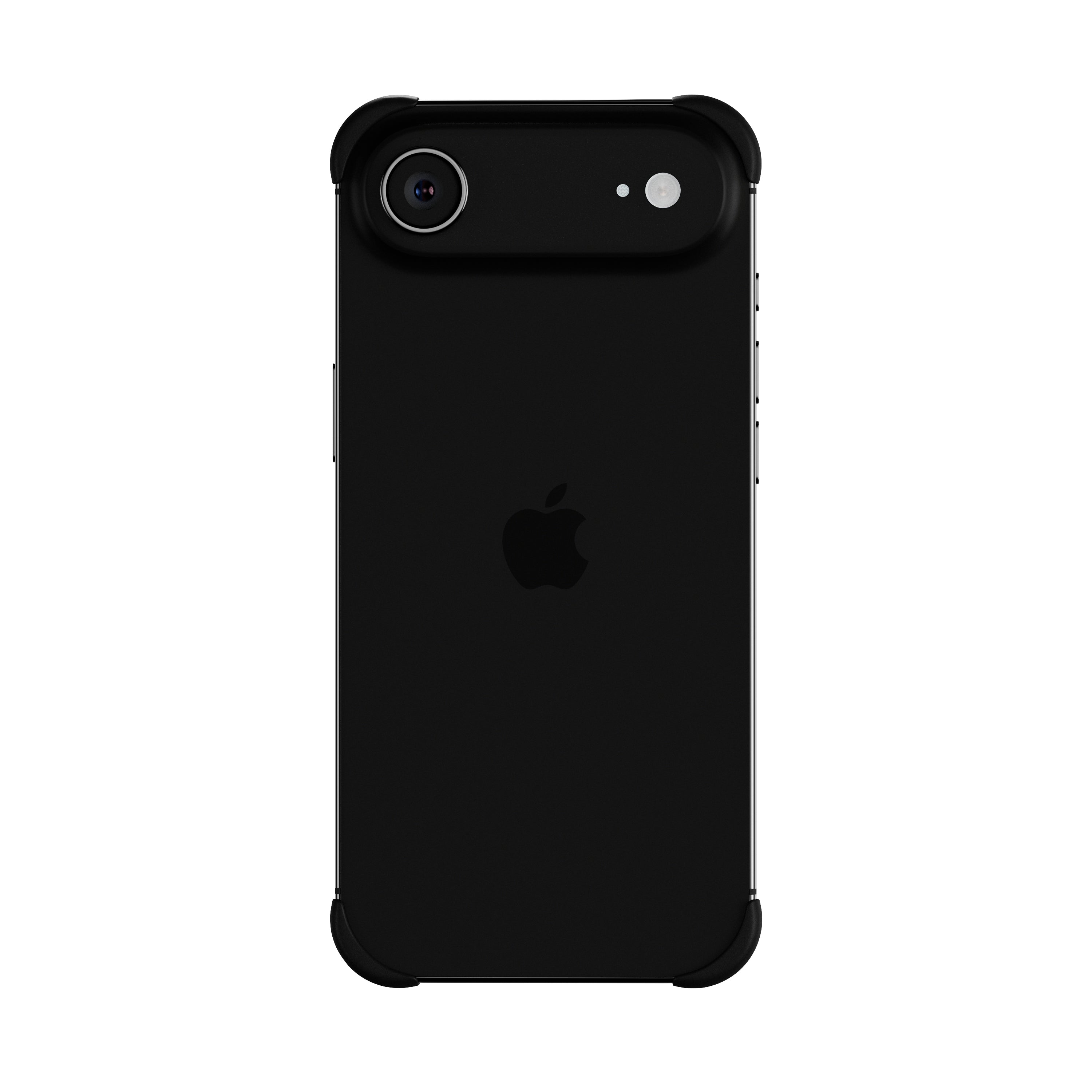 EKE minimalistische iPhone 17 Air Hülle in Schwarz mit Eckenschutz, vollständige Rückansicht
