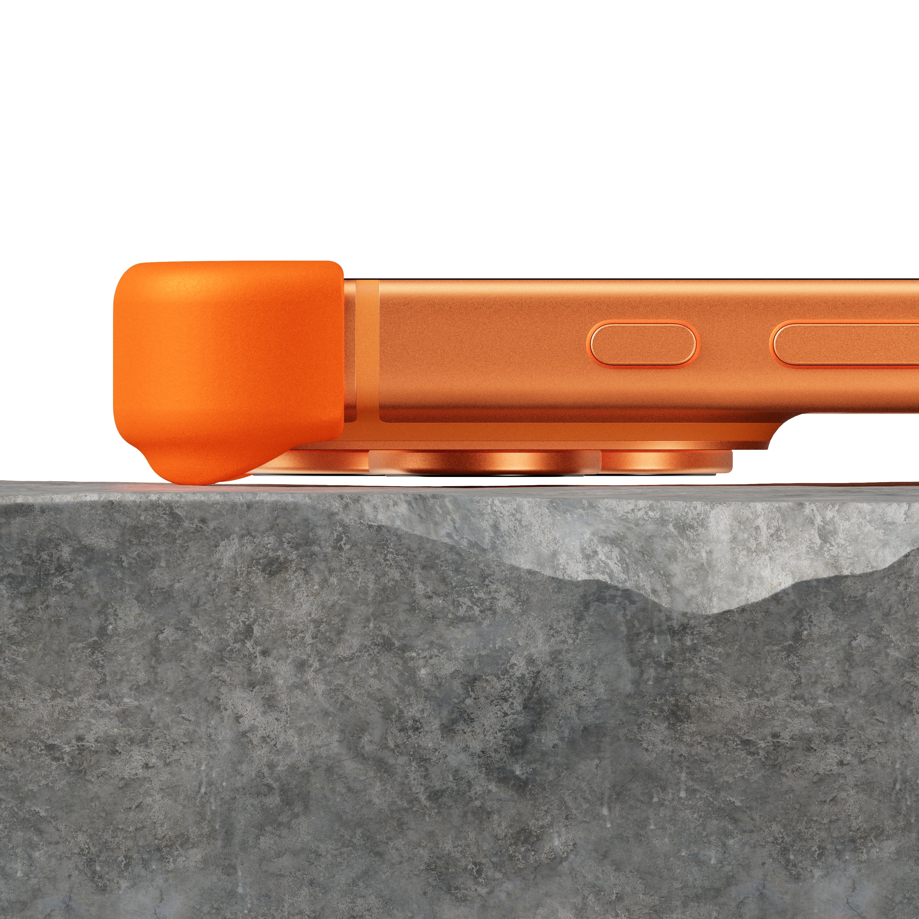 EKE minimalistische iPhone 17 Pro Hülle in Orange mit Eckenschutz, Unteransicht