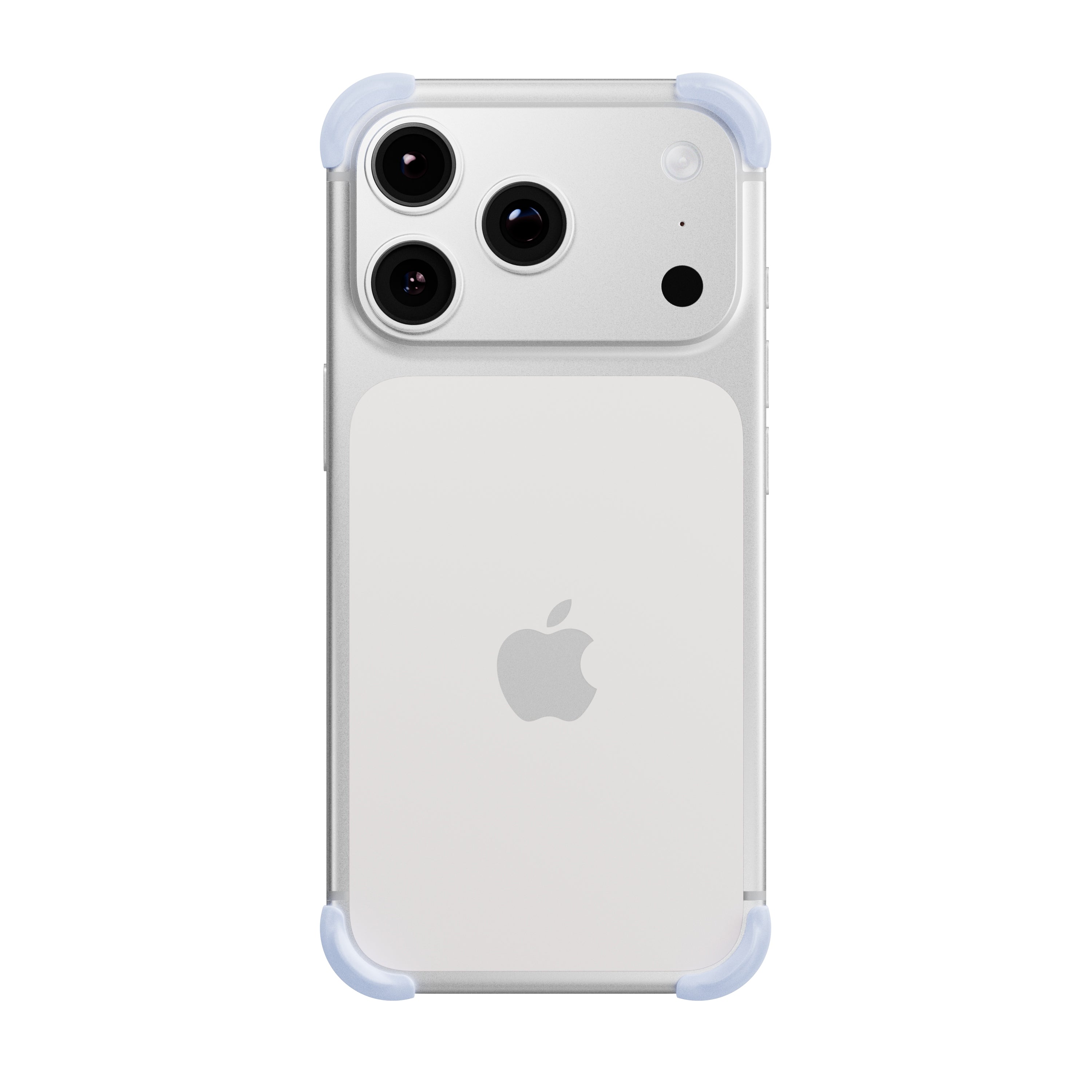 EKE minimalistische iPhone 17 Pro Hülle in Blau mit Eckenschutz, Rückansicht

