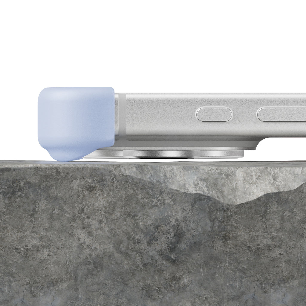 EKE minimalistische iPhone 17 Pro Hülle in Blau mit Eckenschutz, Unteransicht
