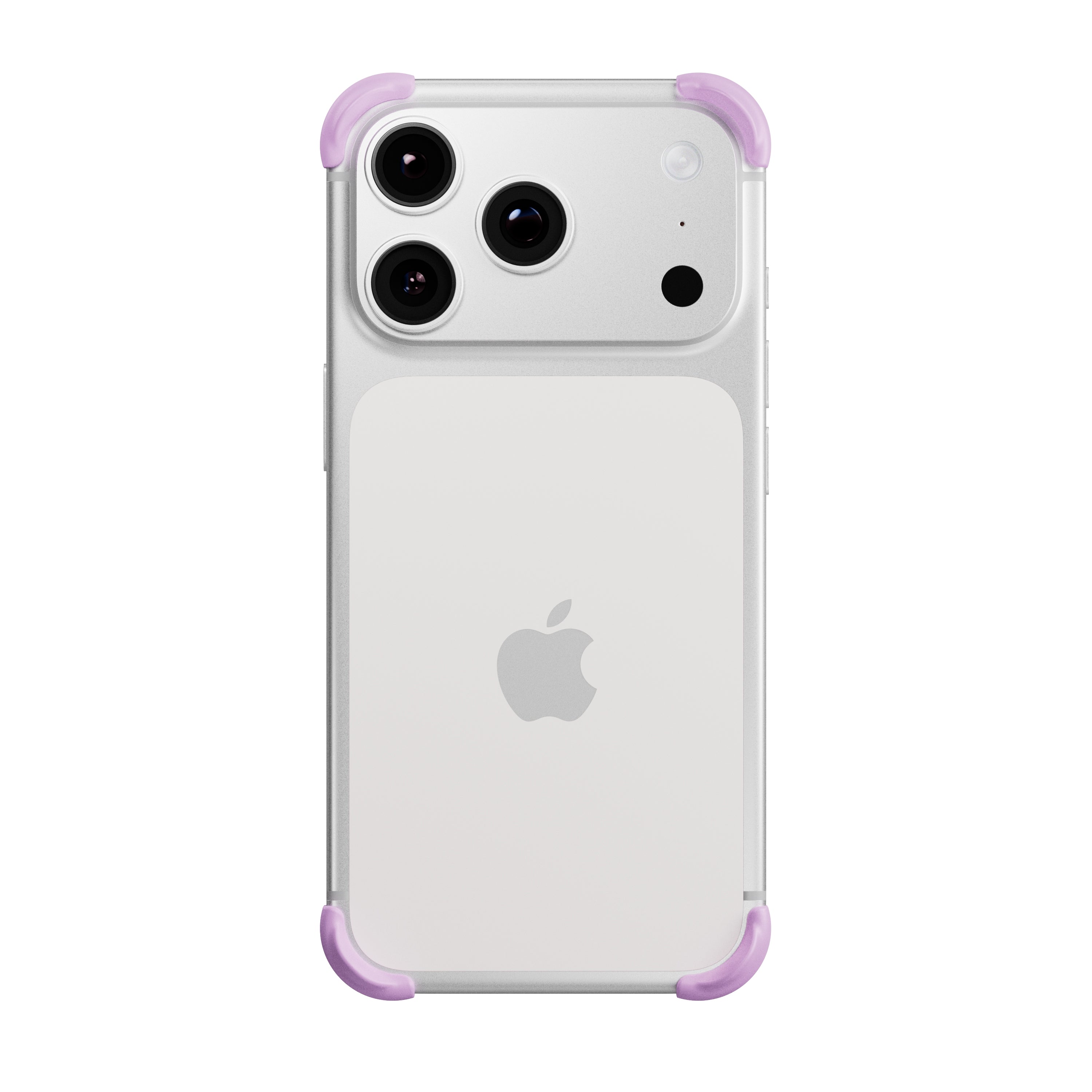 EKE minimalistische iPhone 17 Pro Hülle in Lavendel mit Eckenschutz, Rückansicht
