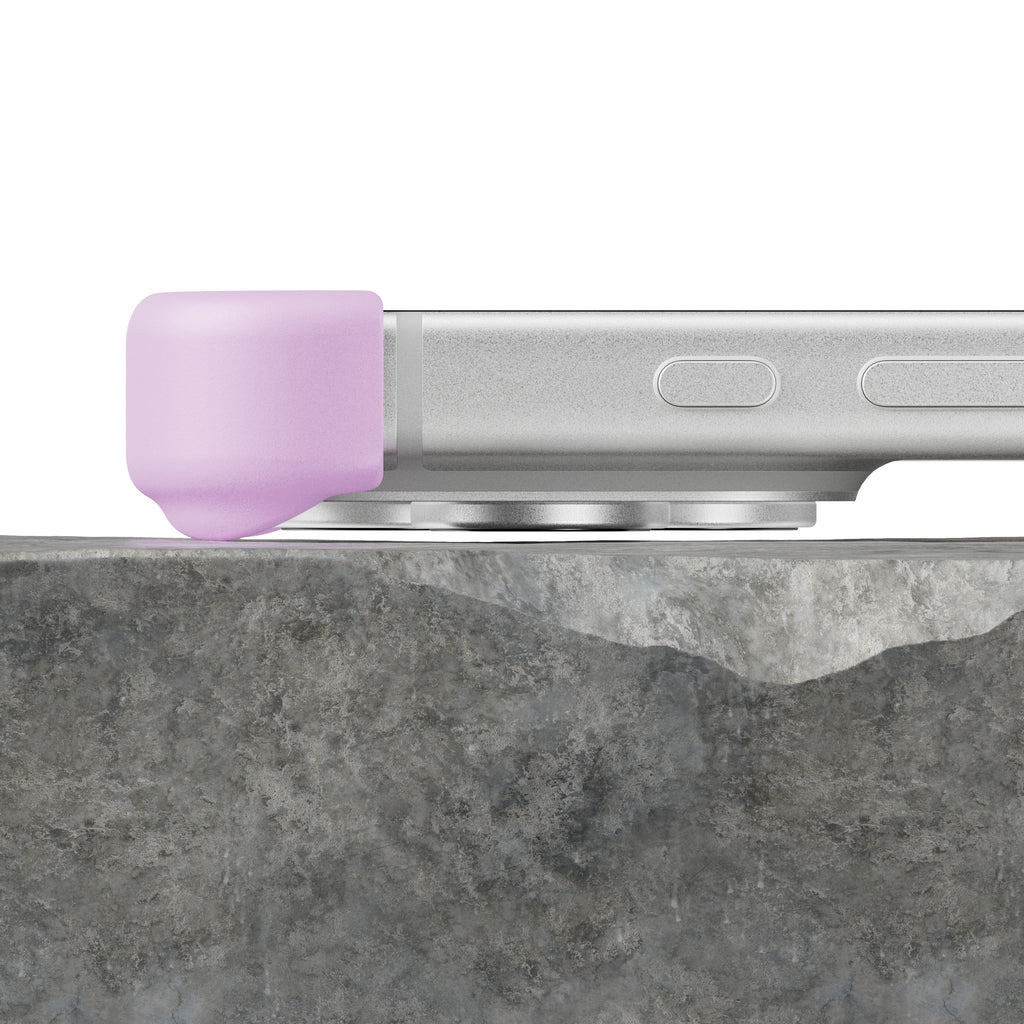 EKE minimalistische iPhone 17 Pro Hülle in Lavendel mit Eckenschutz, Unteransicht
