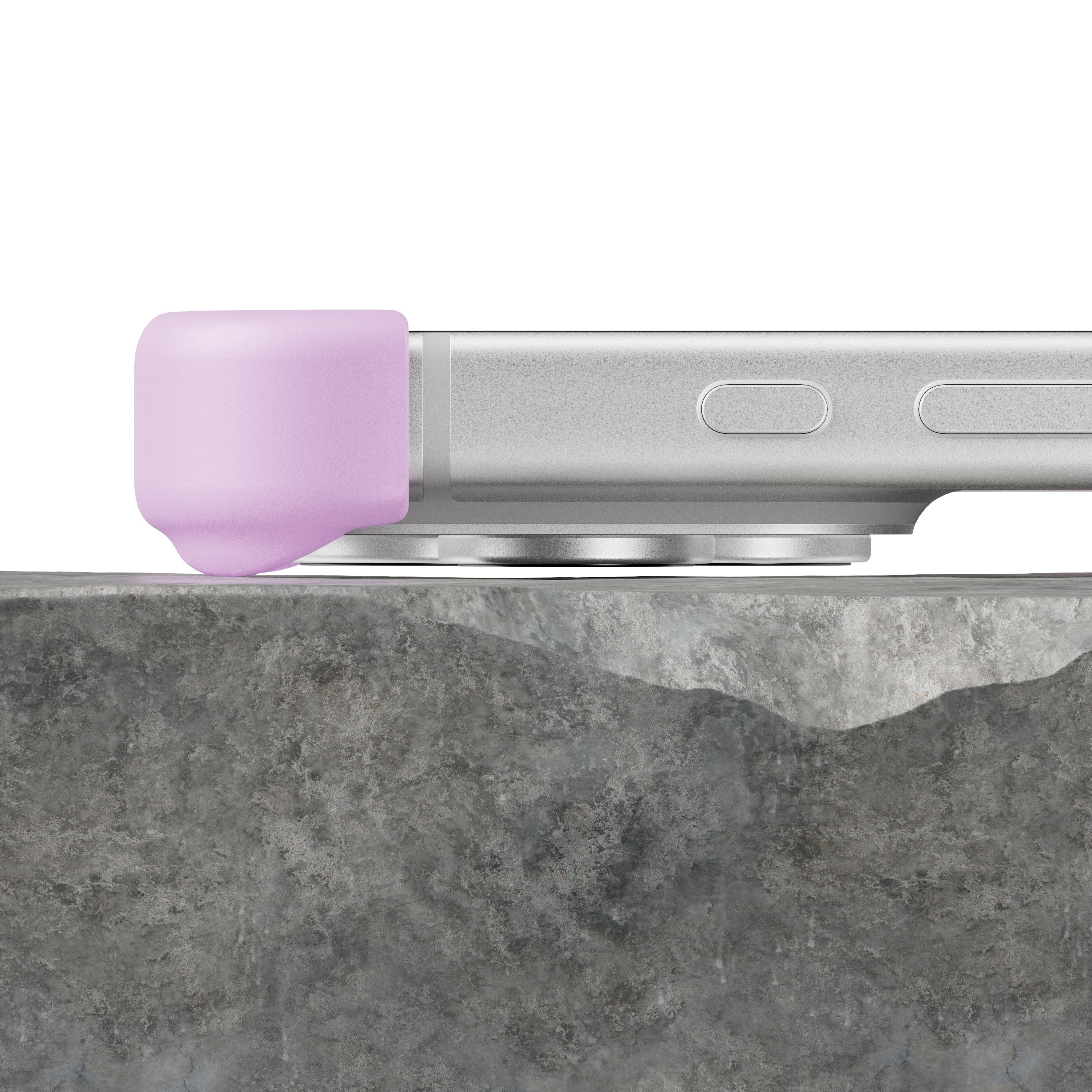 EKE minimalistische iPhone 17 Pro Hülle in Lavendel mit Eckenschutz, Unteransicht
