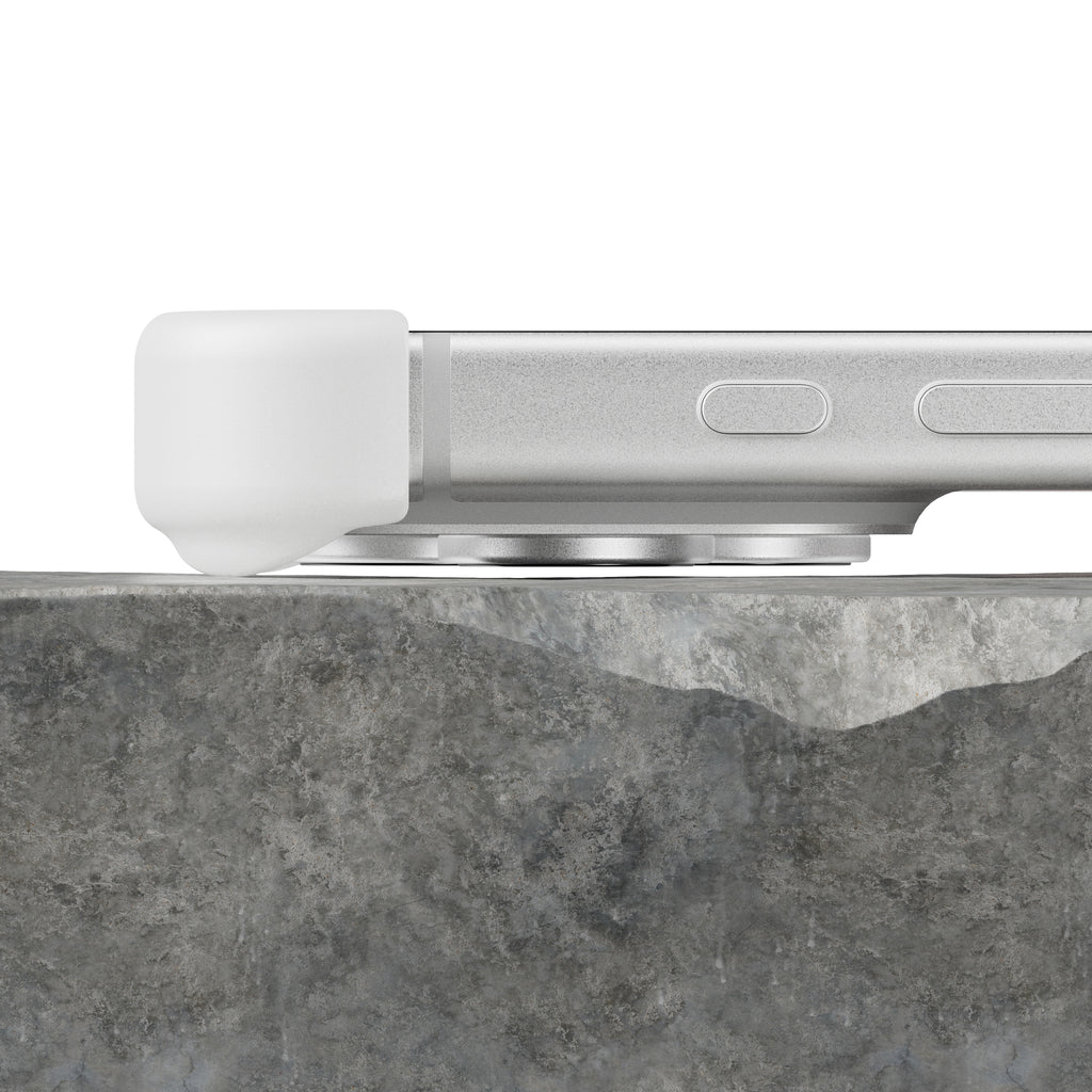 EKE minimalistische iPhone 17 Pro Hülle in Weiß mit Eckenschutz, Unteransicht