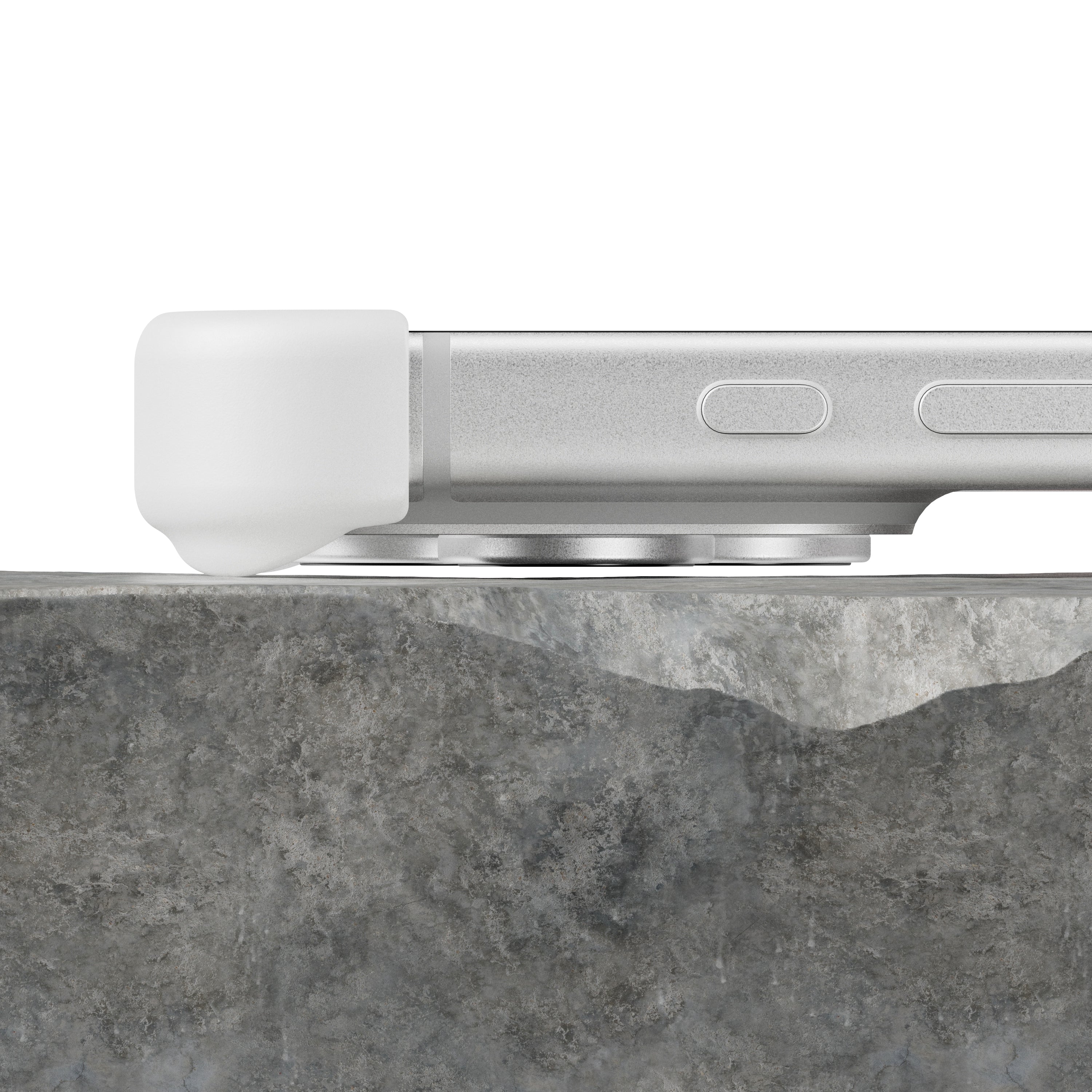 EKE minimalistische iPhone 17 Pro Hülle in Weiß mit Eckenschutz, Unteransicht