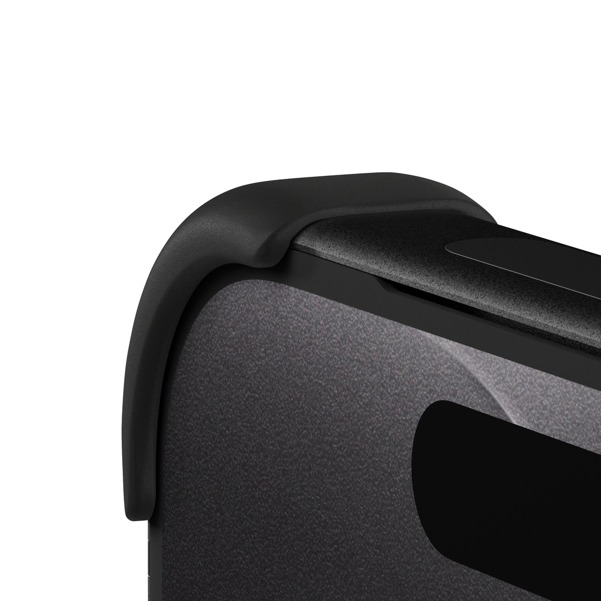 EKE 2.0 minimalistische iPhone Hülle in Schwarz mit Eckenschutz, Seitenansicht