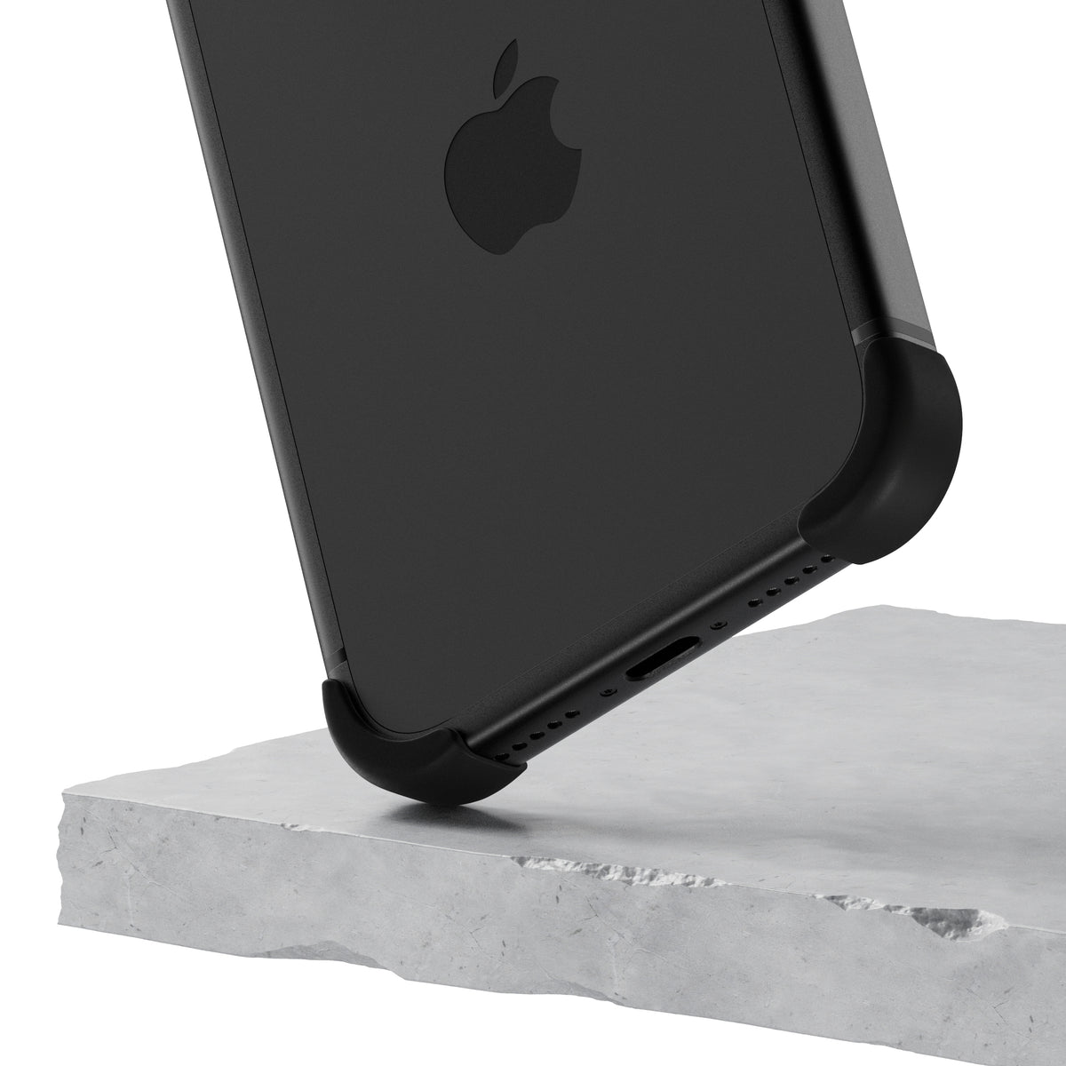 EKE 2.0 minimalistische iPhone Hülle in Schwarz mit Eckenschutz, Unteransicht