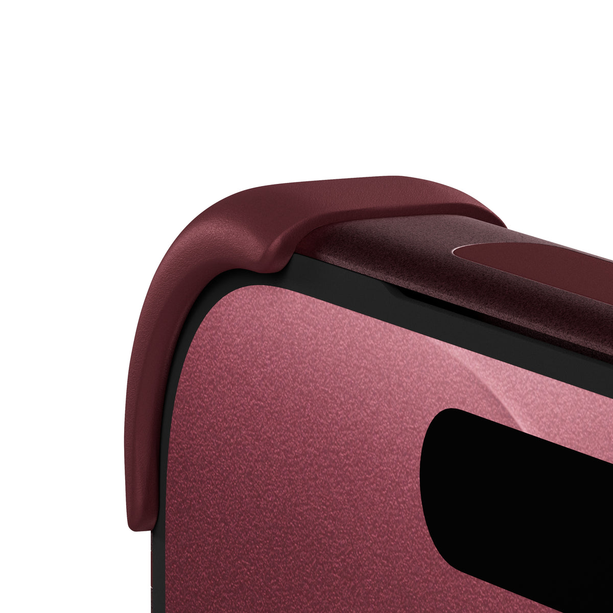 EKE 2.0 minimalistische iPhone Hülle in Burgundy mit Eckenschutz, Seitenansicht