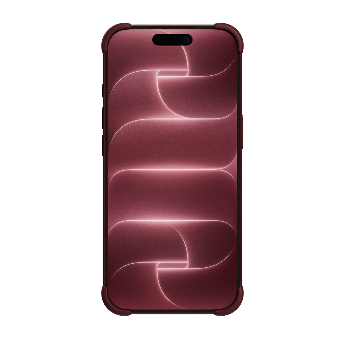EKE 2.0 minimalistische iPhone Hülle in Burgundy mit Eckenschutz, Frontansicht