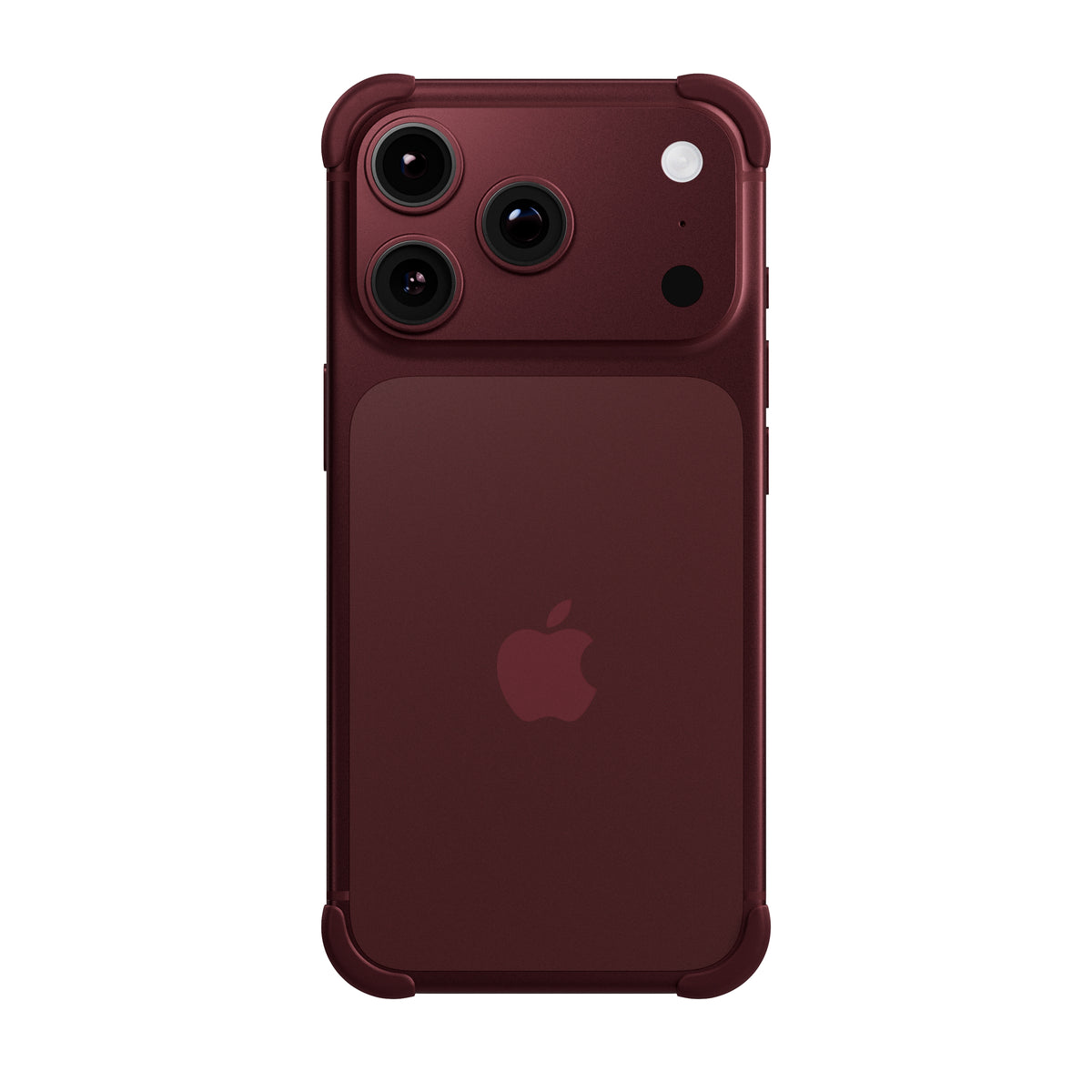 EKE 2.0 minimalistische iPhone Hülle in Burgundy mit Eckenschutz, vollständige Rückansicht