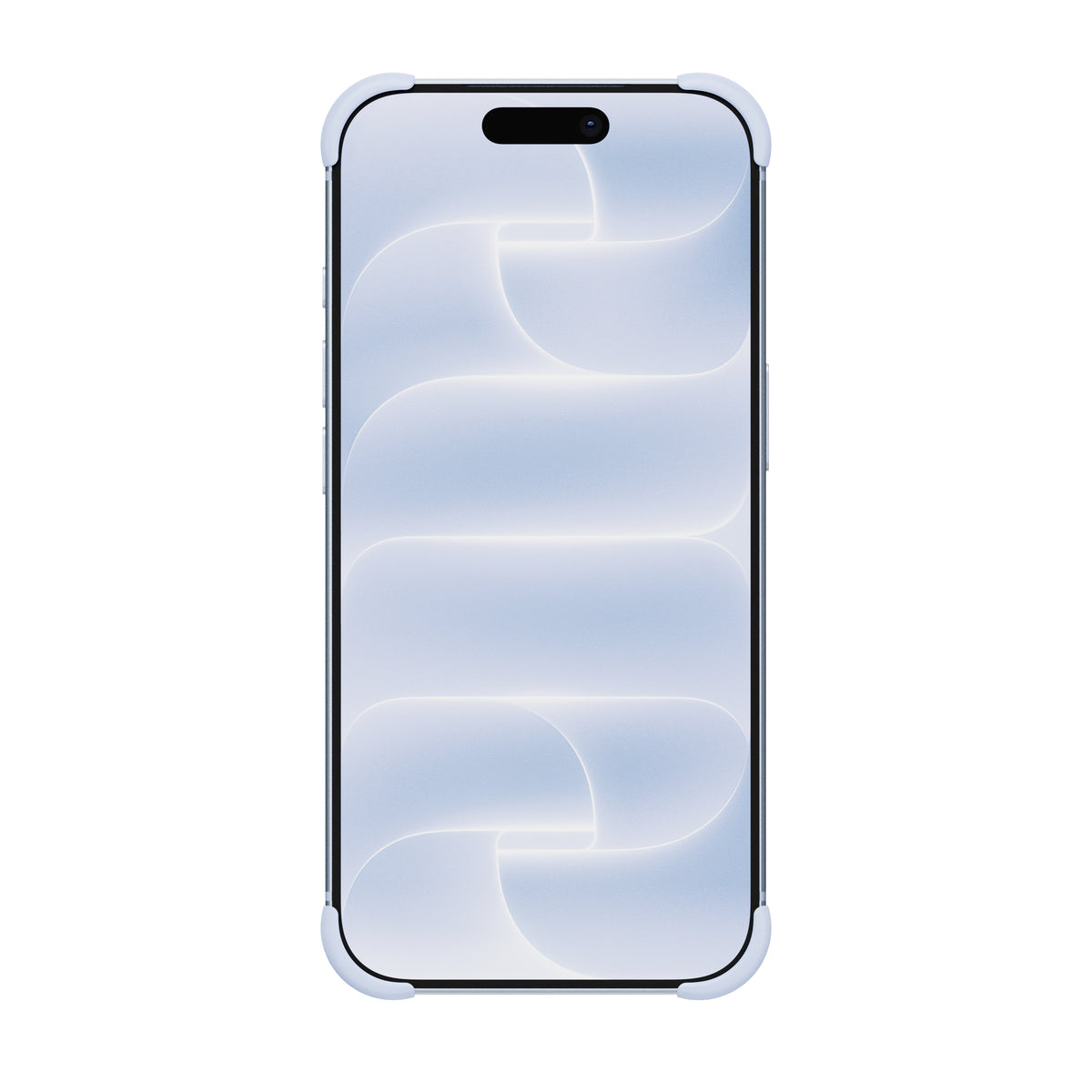 EKE 2.0 minimalistische iPhone Hülle in Skyblue mit Eckenschutz, Frontansicht