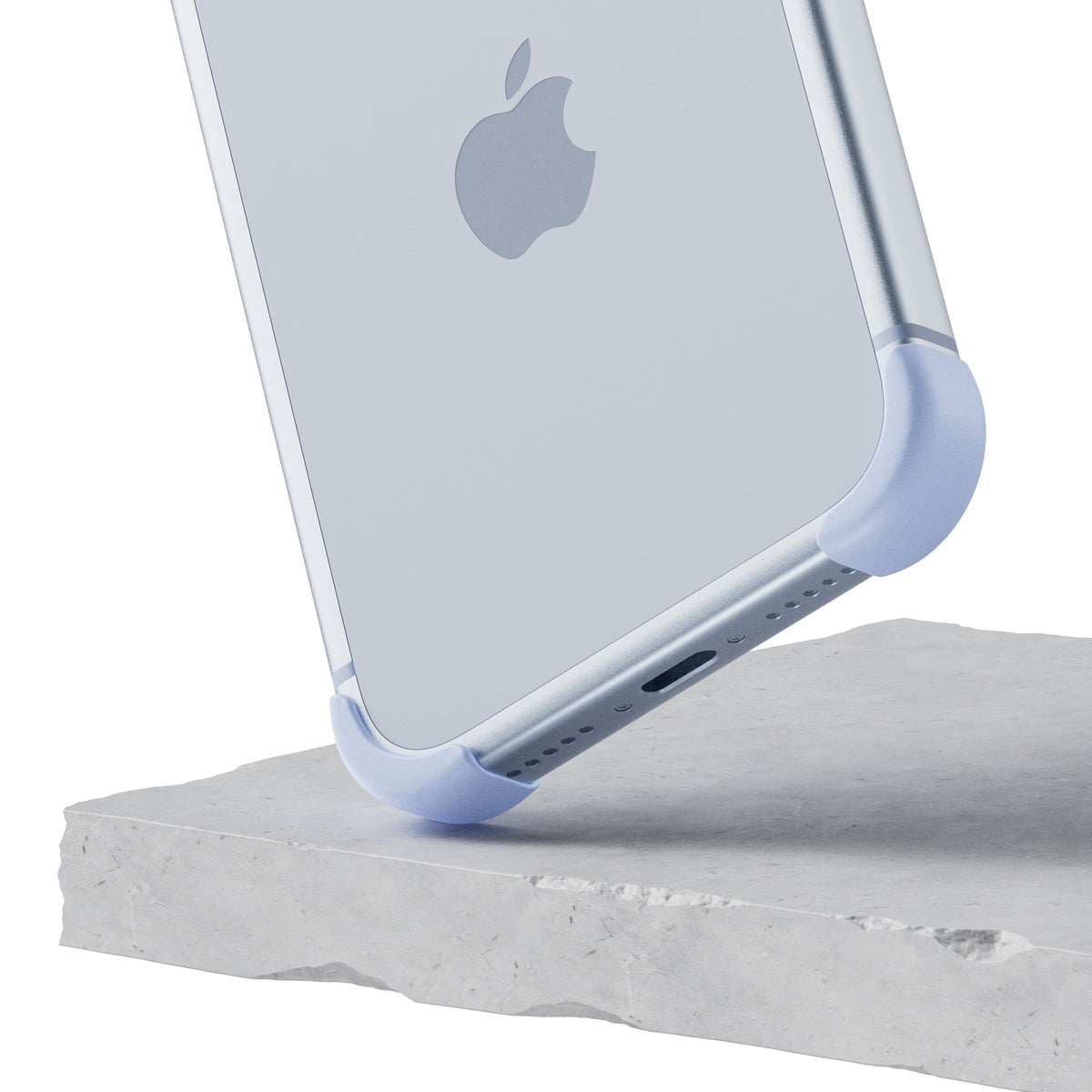 EKE 2.0 minimalistische iPhone Hülle in Skyblue mit Eckenschutz, Unteransicht