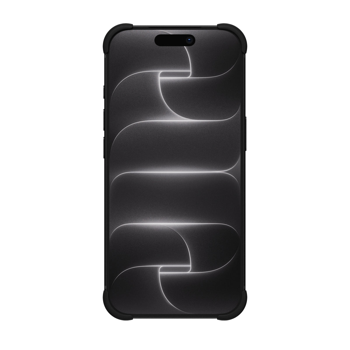 EKE 2.0 minimalistische iPhone Hülle in Schwarz mit Eckenschutz, Frontansicht
